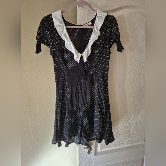 For Love And Lemons Bianca Polka Dot Mini Dress Size L NWOT - Picture 2 of 5